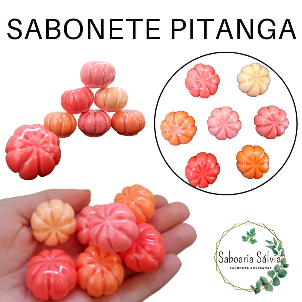 Mini Sabonete Artesanal Pitanga - Revendas, Lembrancinhas e Hotelaria - 15, 25 e 50 Unidades