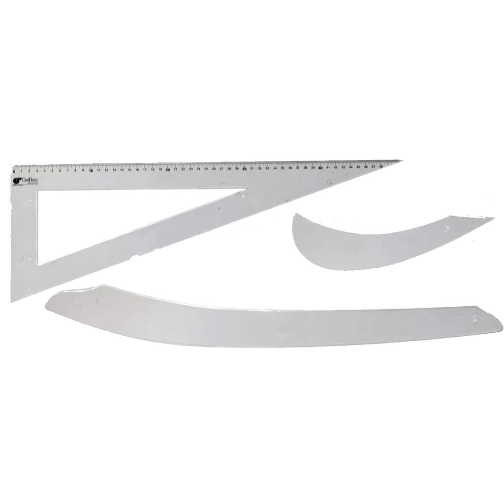 Régua Conjunto de Costura Kit com 3 peças Modelagem Acrilico Kit Régua para Costura e Corte de Tecido