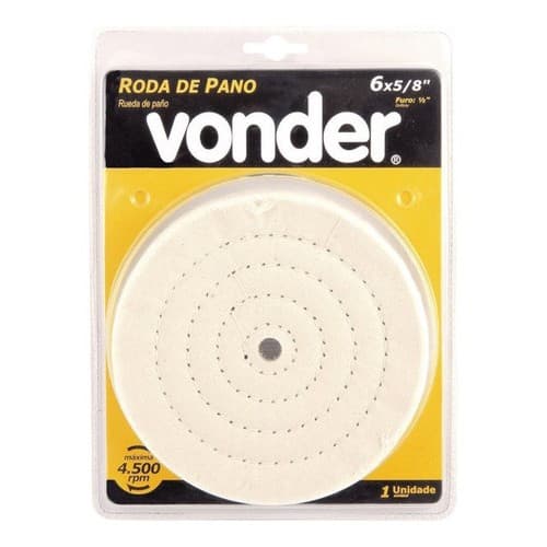 Rebolo Roda De Pano P/ Polimento Moto Esmeril 6x1/2 Vonder