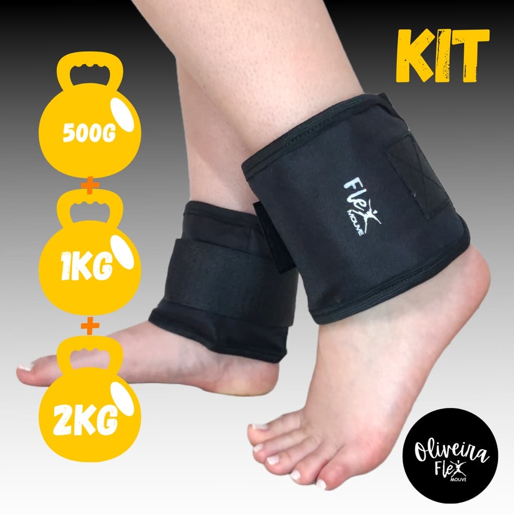 Kit Caneleira Peso Tornozeleira 500g +1kg + 2kg Exercício Musculação Envio para todo o Brasil!