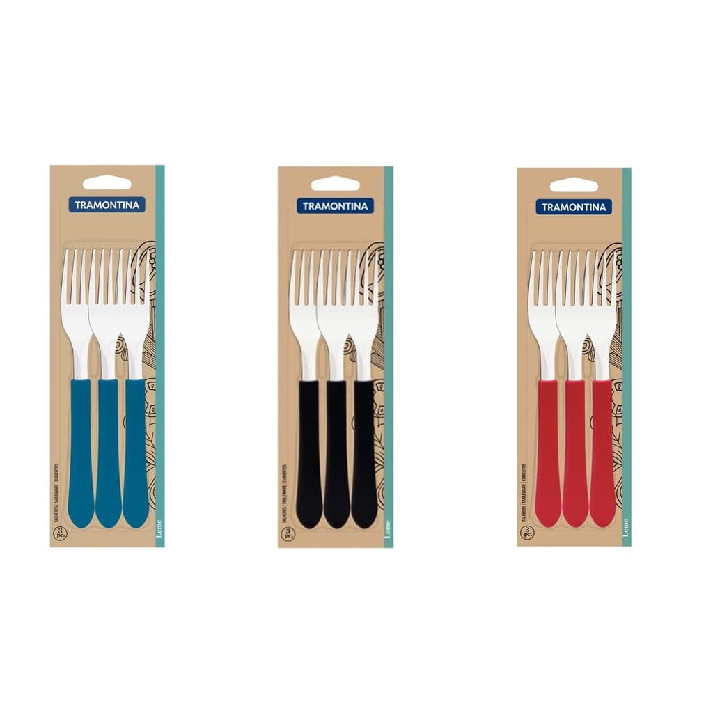 Conjunto 3 Garfos Leme Aço Inox Tramontina