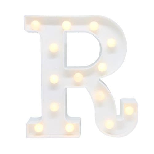 Letra (R) Luminária Decorativa Luminosa Led 3D - Letra 22 cm