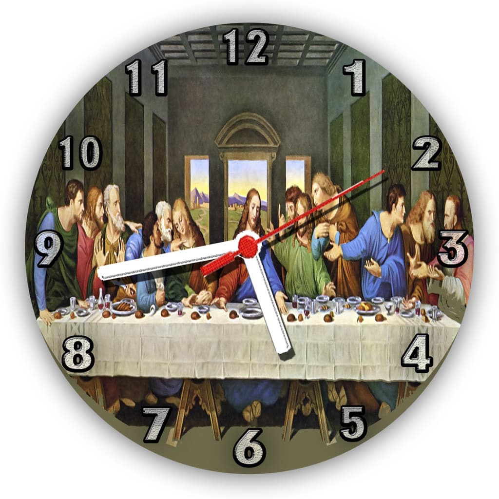 Relógio de parede decoração casa cozinha religioso jesus santa ceia - tamanho grande - 40 cm