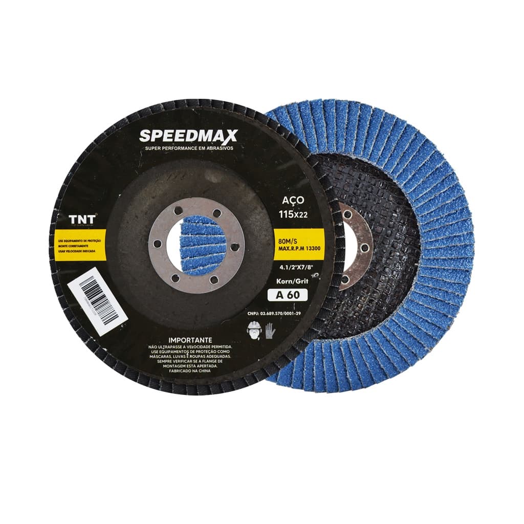 Disco De Lixa Flap 4.1/2 Kit c/10pçs Grão 60 P/ Lixadeira e esmirilhadeira