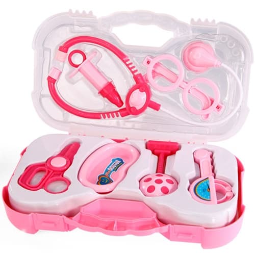 Maleta Médica Infantil Mini Doutor/Doutora de plástico para crianças, rosa