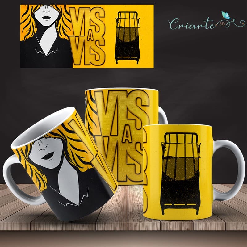 Caneca Porcelana Coleção Vis a Vis #09