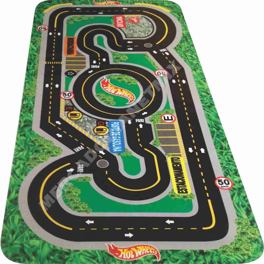 Tapete Lona Pista Hotwells Grande Cidade Ilustrativa 1.45m X 65cm Posto de Gasolina Oficina Presente