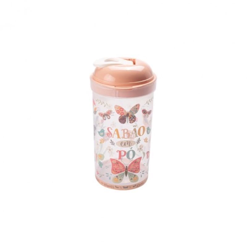 Porta Sabão em Pó de Plástico com Tampa Rosqueável