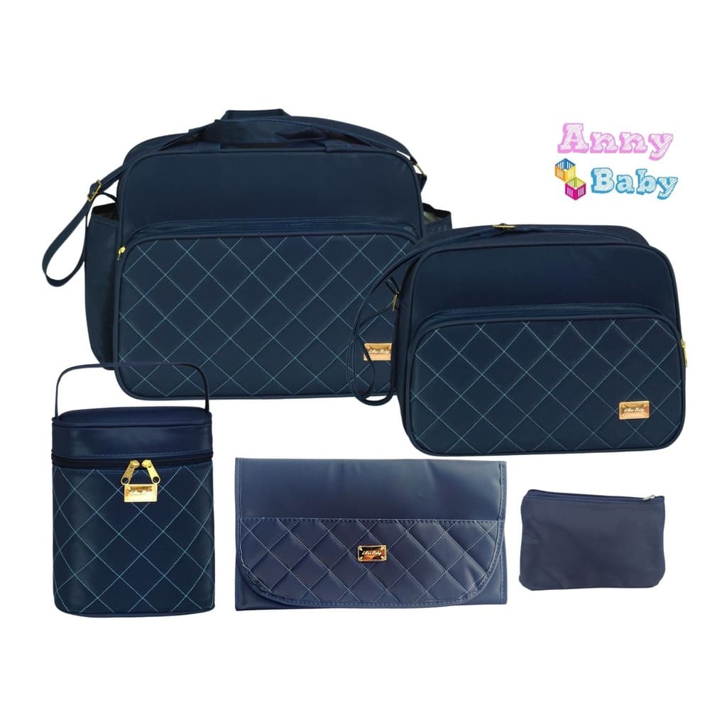 Kit Bolsa Maternidade  Bolsa G, Bolsa P, Porta Mamadeira, Trocador e Porta documento Luxo