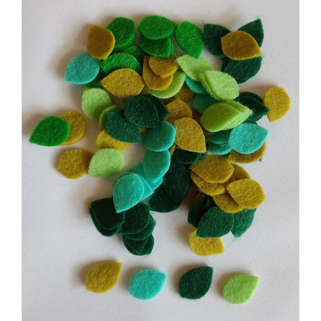 Recortes de Folhas em Feltro 1,5cm - 11 - Cor Sortida