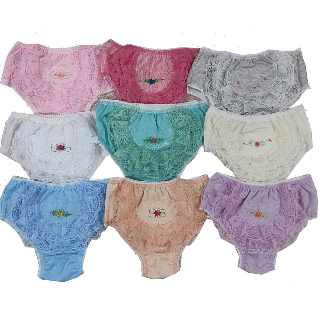 Kit 9 Calcinha Bunda Rica Bordado e Renda Fru Fru Linda
