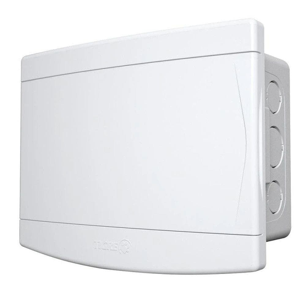 Quadro de distribuição embutir 6/8 disjuntores sem barramento porta branca Tigre