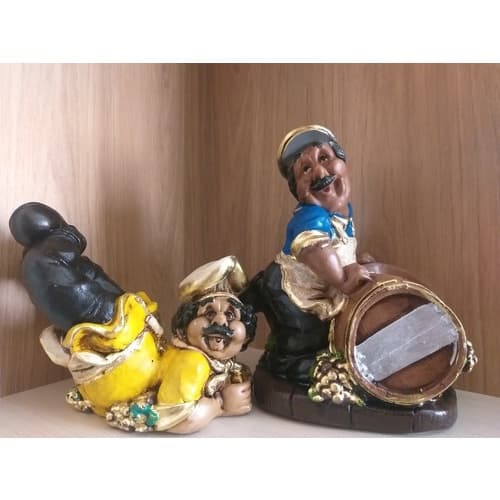 Kit Com 2 Cozinheiro Porta Garrafa Vinho Decoração requinte