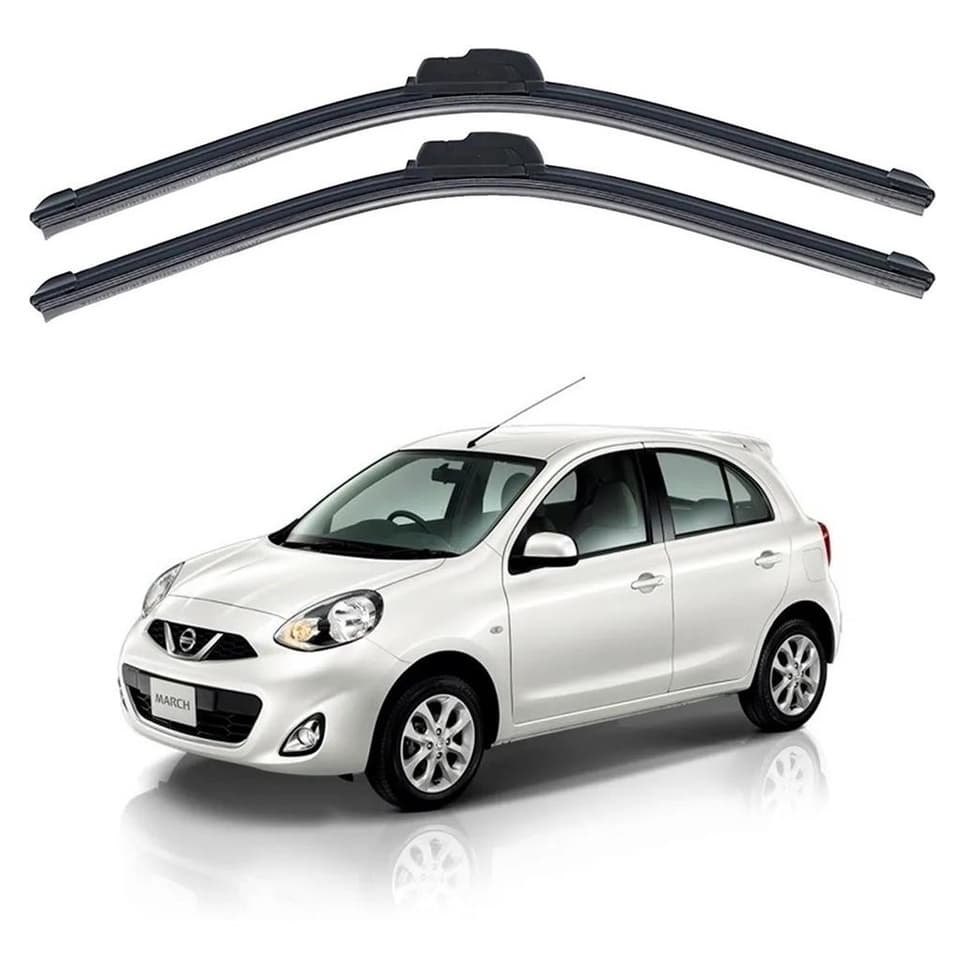 Par Palhetas Limpador Parabrisa Nissan March 2012 Em Diante