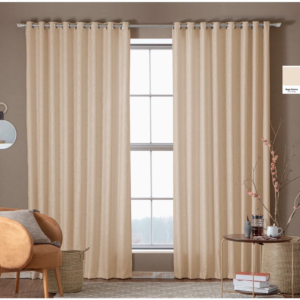 Cortina Jacquard- Ideal Para Sala, Quarto, Igreja.