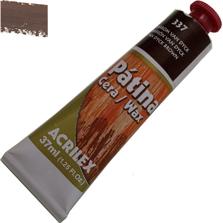 Pátina em Cera Marrom Van Dyck Para Efeito de Envelhecimento - Acrilex - 37ml