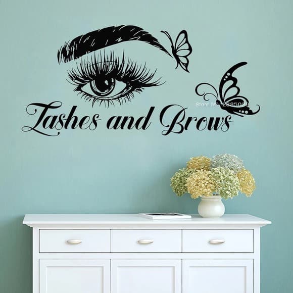 Adesivo Decorativo Cílios e Sobrancelhas com Borboletas