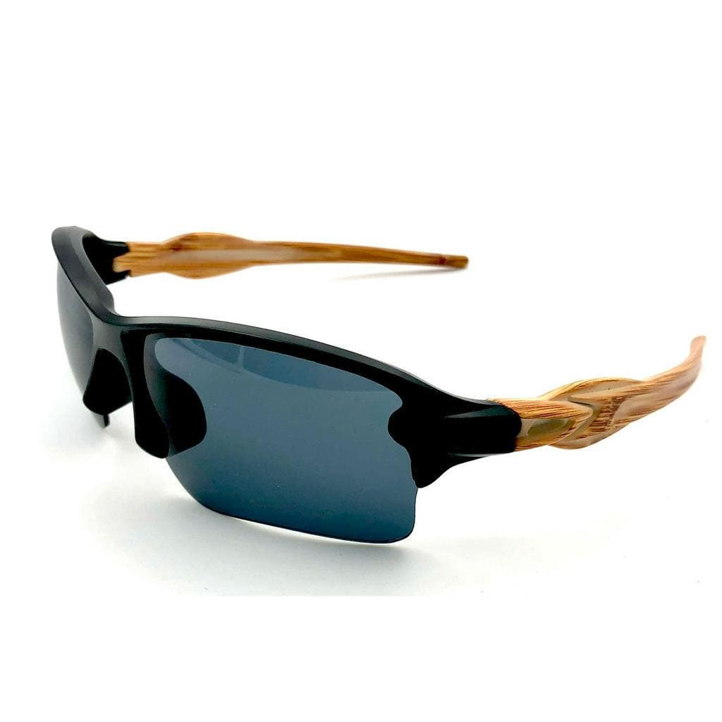 Óculos De Sol Masculino Feminino FLK 2.0 Preto Sportivo Haste Em Bambu Proteção Uv400