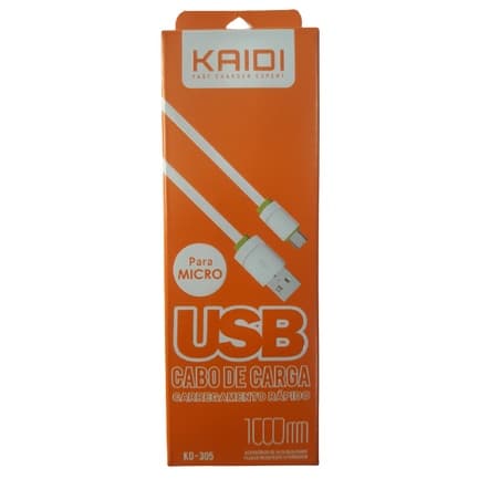 Cabo Carregador Turbo Rápido Reforçado Kaidi V8 / TIPO-C / LIGHTINING Iphone - Original Promoção!