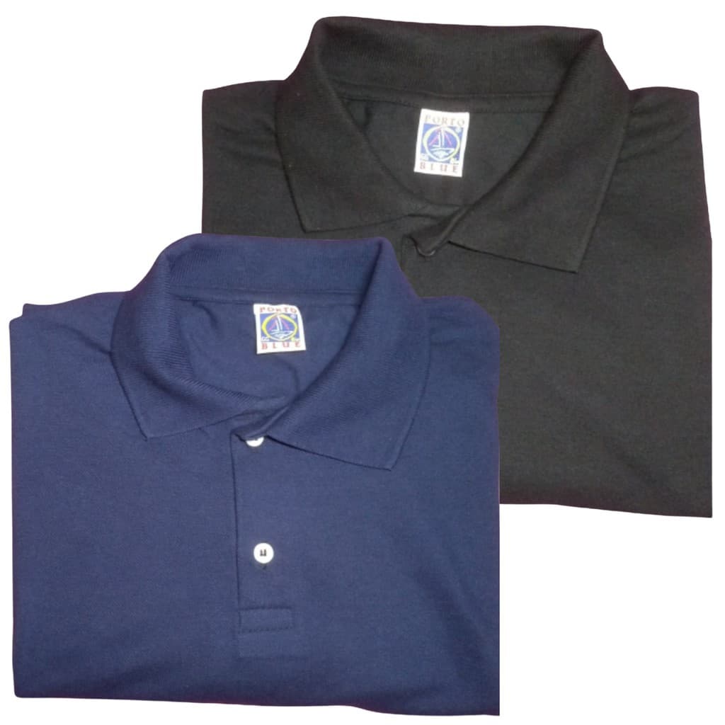 Kit 2 Camisa polo Masculino Piqué Disponivel  Lisa Manga Curta  Elastano Para Uso casual