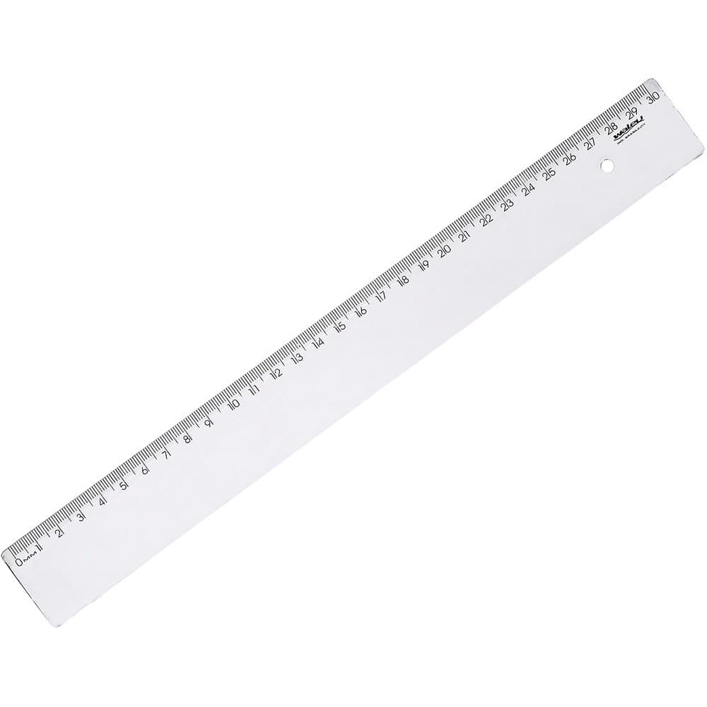 Régua Plástica Cristal 30CM. - Waleu