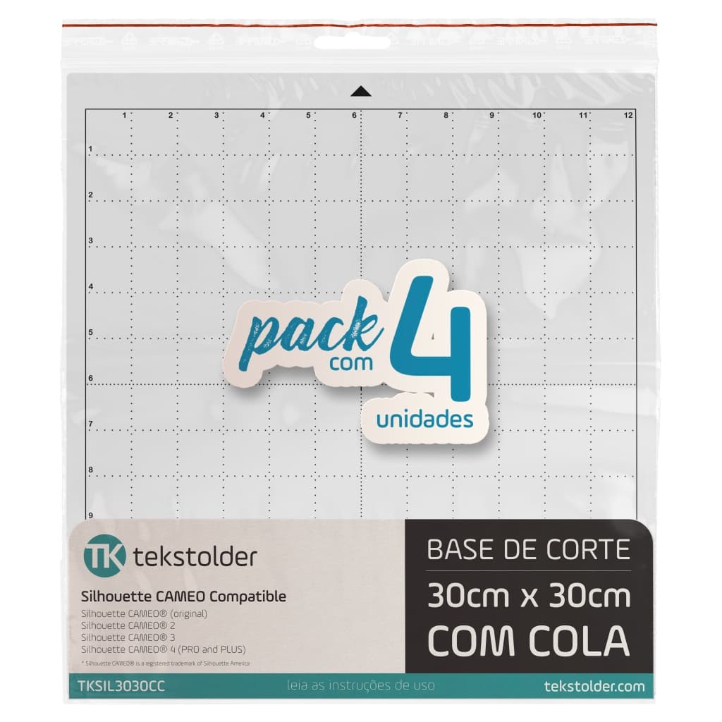 Kit 4 Bases de Corte Tekstolder Com Cola 30x30 Compatível Com Silhouette Cameo