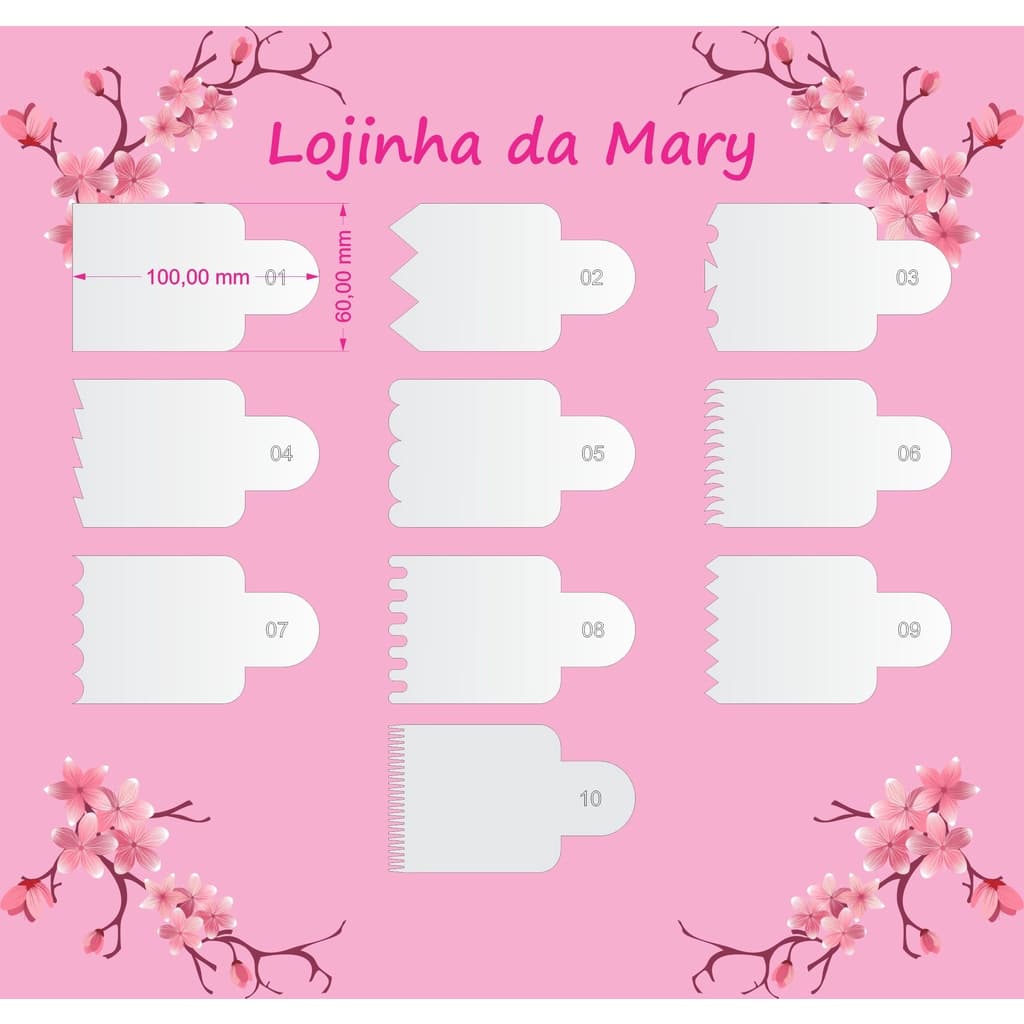 Mini espatulas para bolo kit 10 pc 10x6cm, espátula para alisar Bolo de acrílico, decoração de bolo