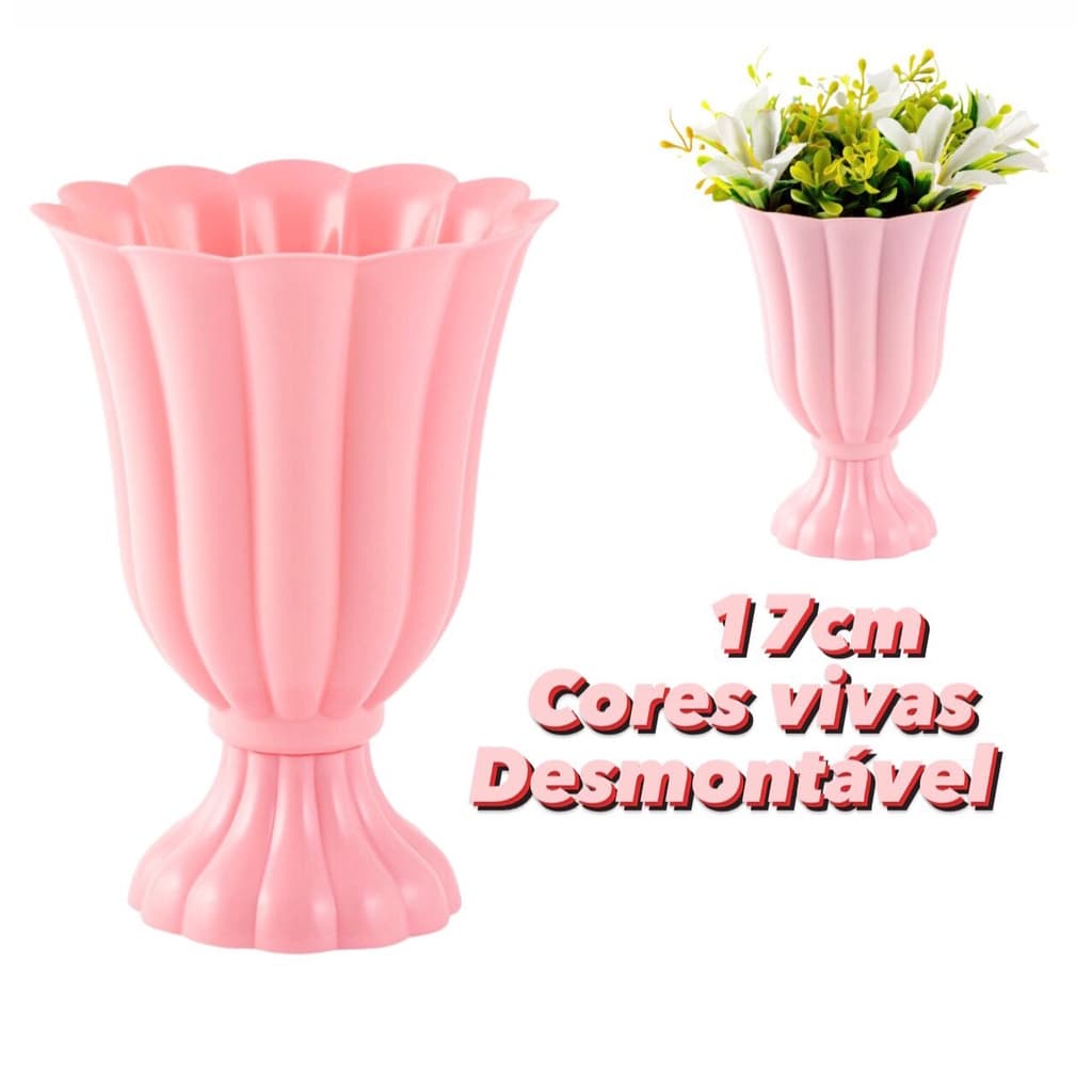 Vaso Slim  Taça Decorativo 17cm Festa Aniversario Comemoração Vaso Grego