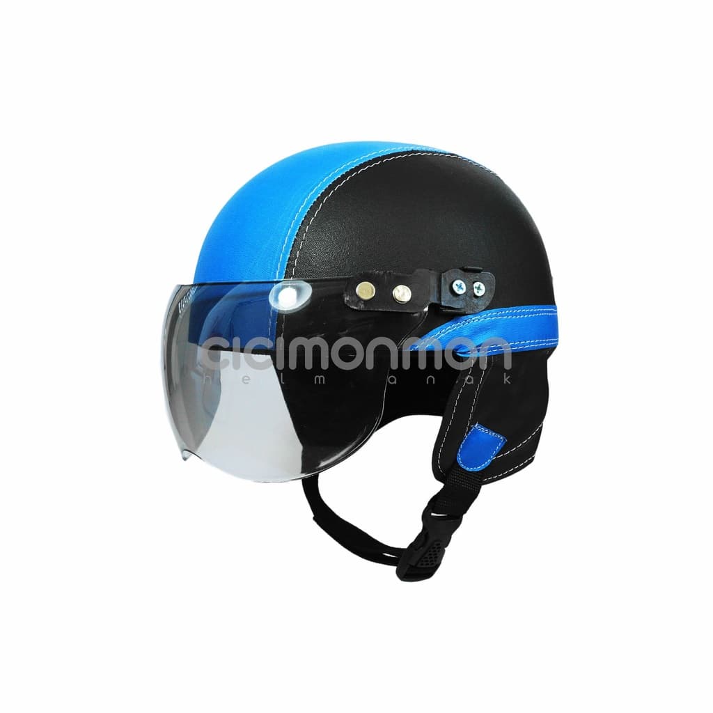 Capacete Infantil Retro Casual Preto Azul