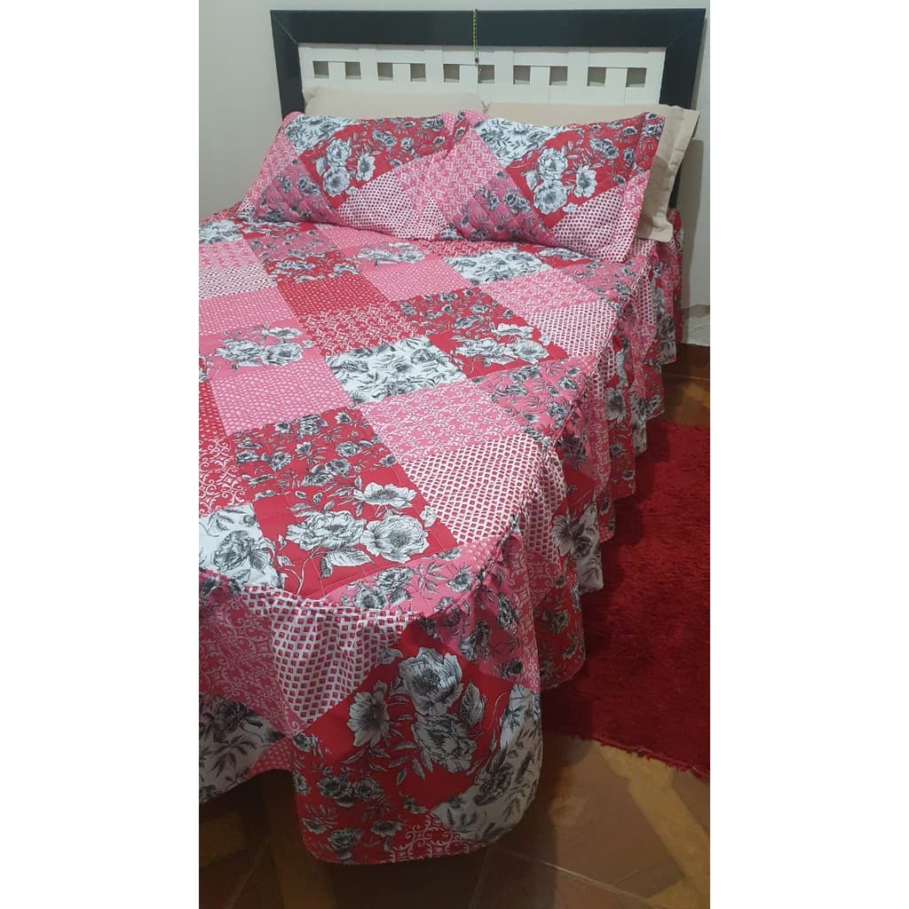 Kit 8 Colcha Floral 2,45x2,50m p/ Cama Casal Padrão Box p/ Revenda em Atacado