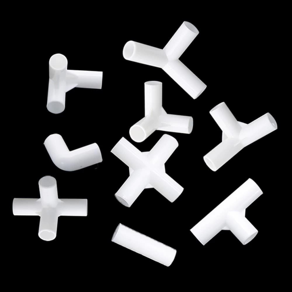 20 Peças Cotovelo Reto Interno 12mm 4/3 Vias T Conector Jardim Pvc Montagem Junta De Tubo