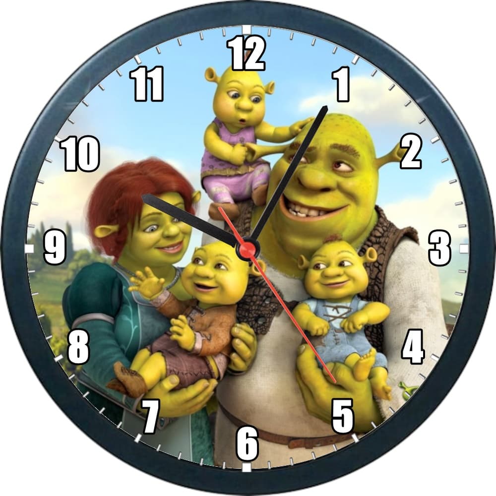 Shrek e fiona relógio de parede personalizado (25 cm)