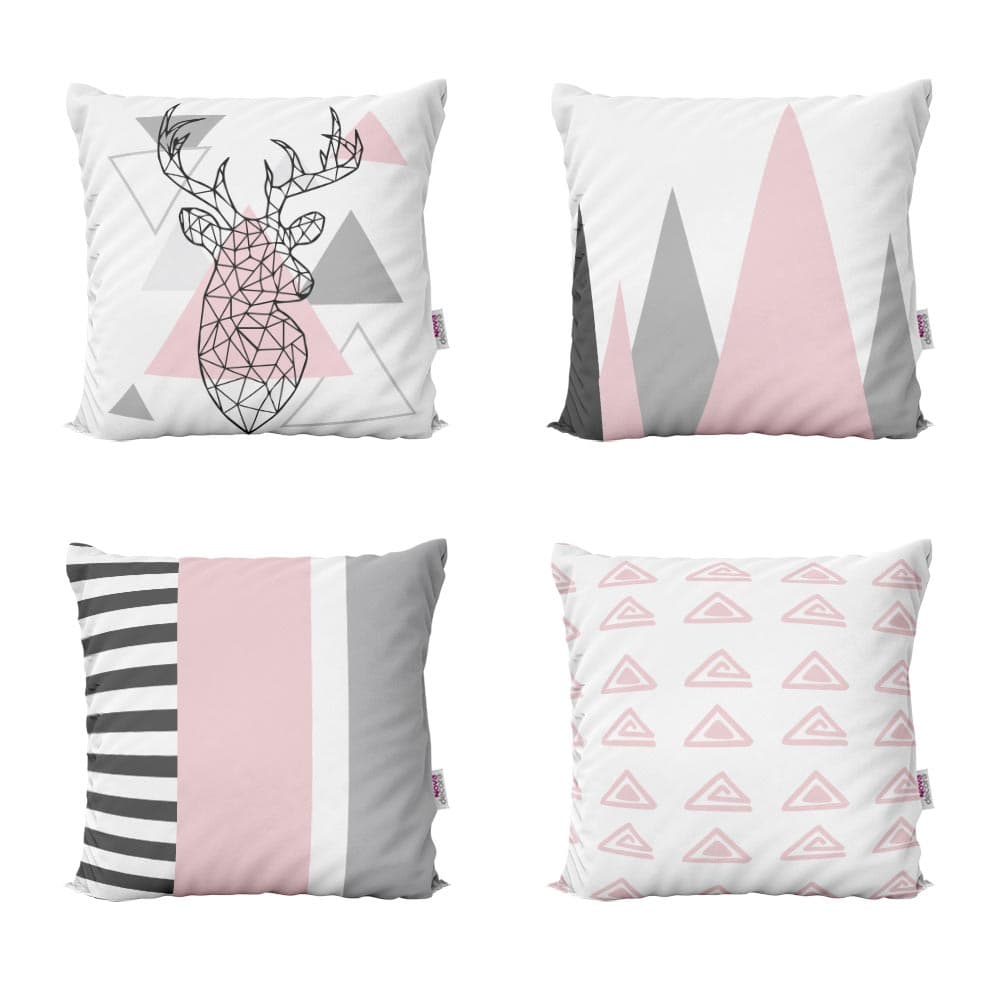 Almofadas Decorativas Rosa Escandinavo Geométricas e Decorativas Para Sofá 40x40 - Novadecora