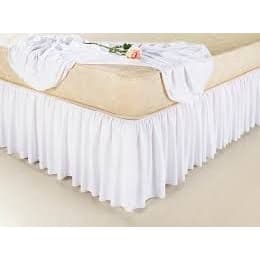 Saia cama box solteiro- Branco- 88 x 188 x 30 cm - 100% Poliéster