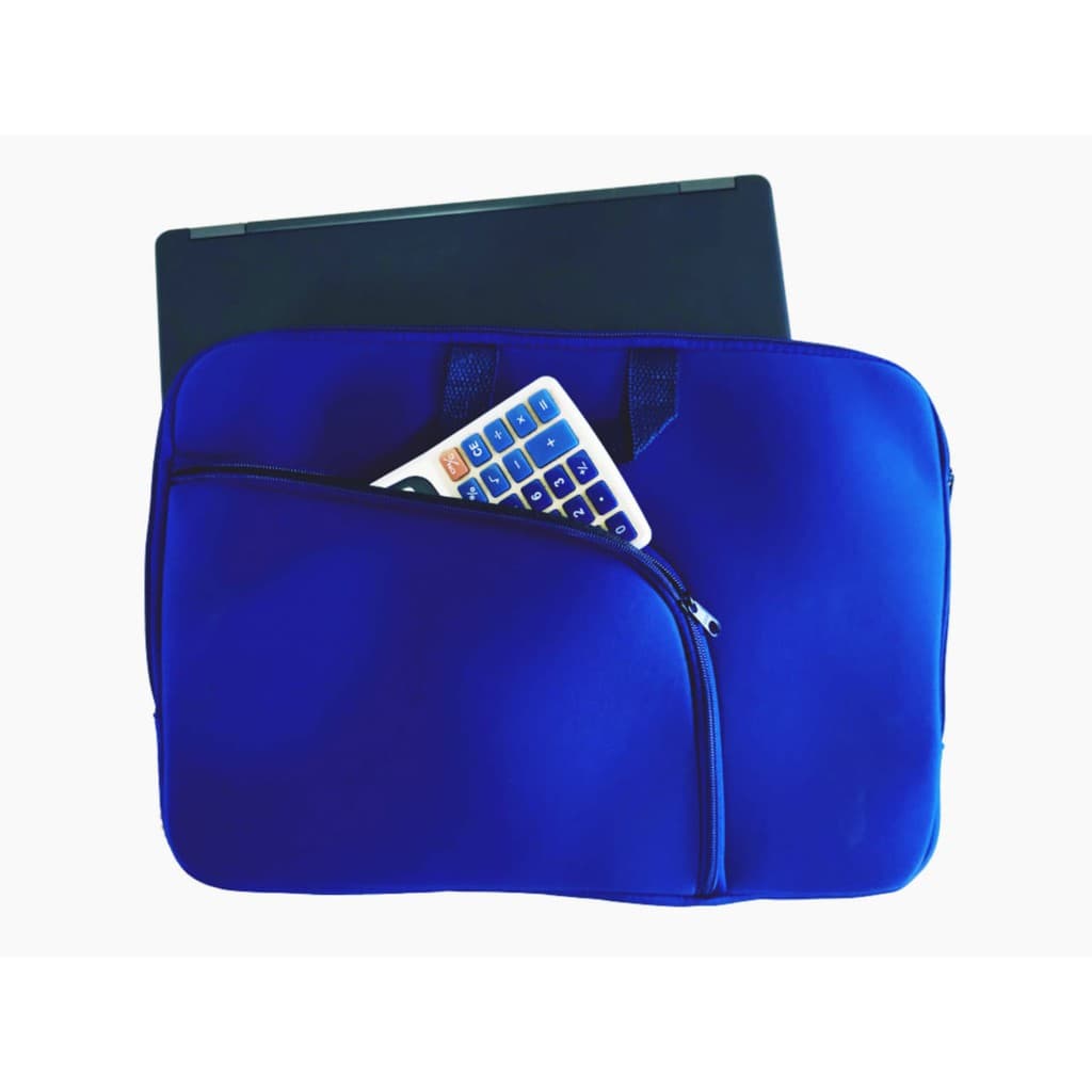 Bolsa Para Notebook 15.6 Pol. Com Bolso E Alça De Mão Azul