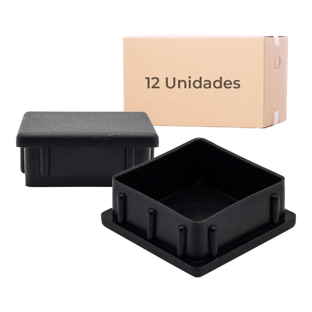 12 Ponteiras Tampas Reforcada 50x50 - Tubo Metalon Quadrado