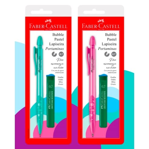 Lapiseira Bubble Pastel + Refil de Grafite - FABER-CASTELL (Blister)