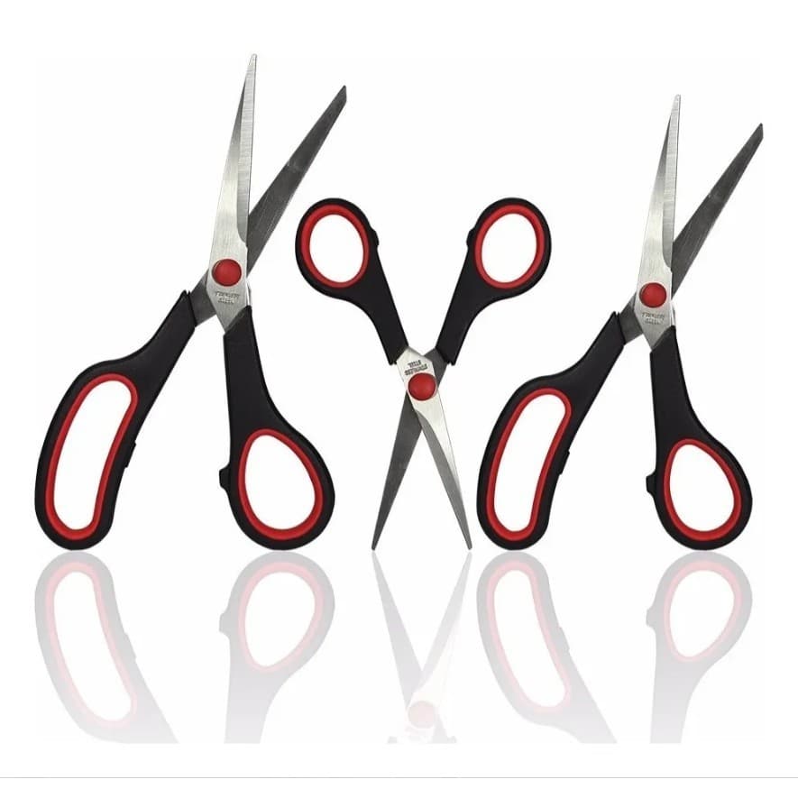 Kit 3/5 Tesouras Multiuso Multi Funções Cabelo Papel Plástico Borracha Eva, costura e utilidades cozinha Tesoura