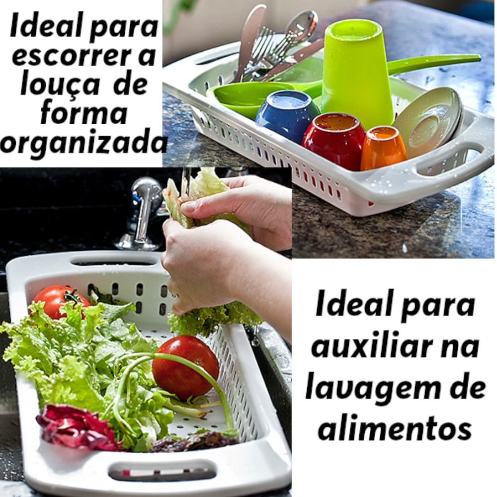 Escorredor Multiúso / Escorredor para lavar alimentos / Escorredor de louça