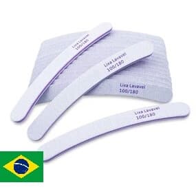 Kit 20 Lixas Banana 100/180 Para Unha De Gel Uv Acrilico Manicure Salão Fain Nails