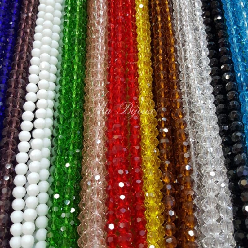 Cristal bola facetada 8mm - fio com 70 contas sextavada