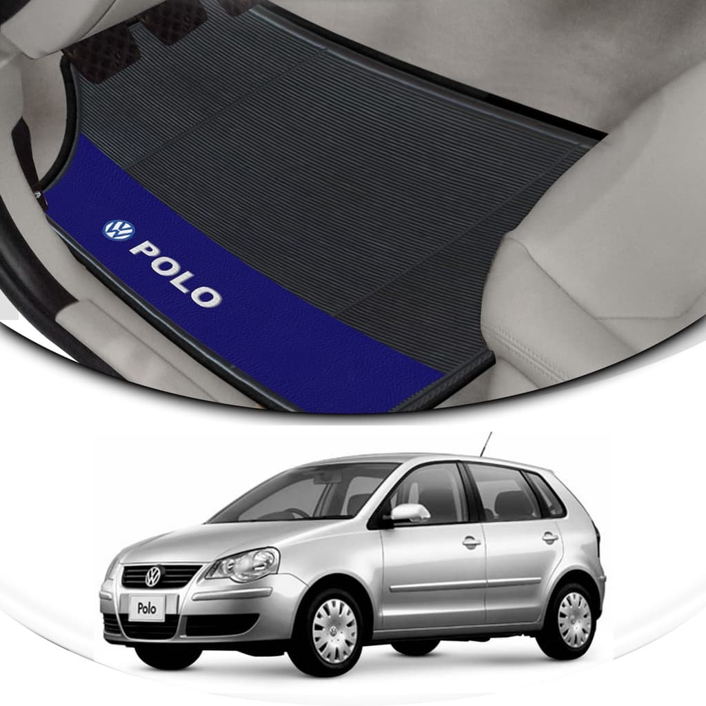 Jogo 4 Tapetes De Carro Polo Hatch Ou Sedan 2002 Ao 2024 Preto Borracha Grossa