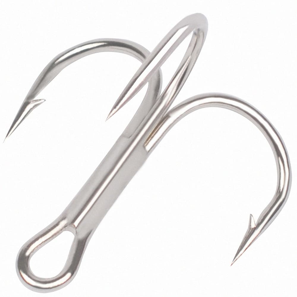 50pçs Anzóis De Pesca Agudos Alto Carbono Super Afiados Sólido 2/4/6/8/10/12/14 Triplo Barbado Peixe De Lúcio