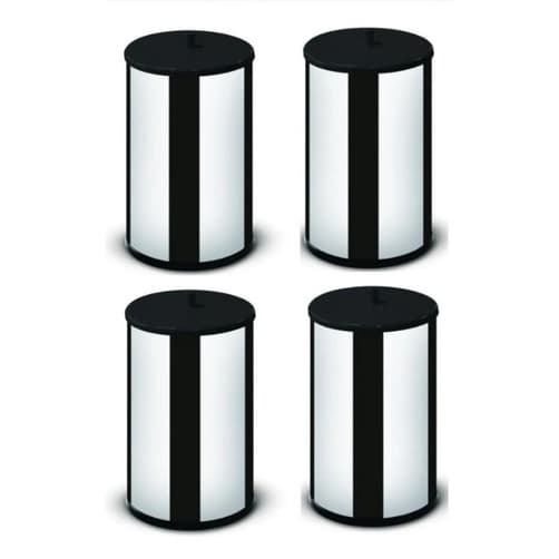 Lixeira Preta  Inox 6,3 Litros Com Pino E Tampa Colorida Martinazzo Kit Com Quatro Lixeiras