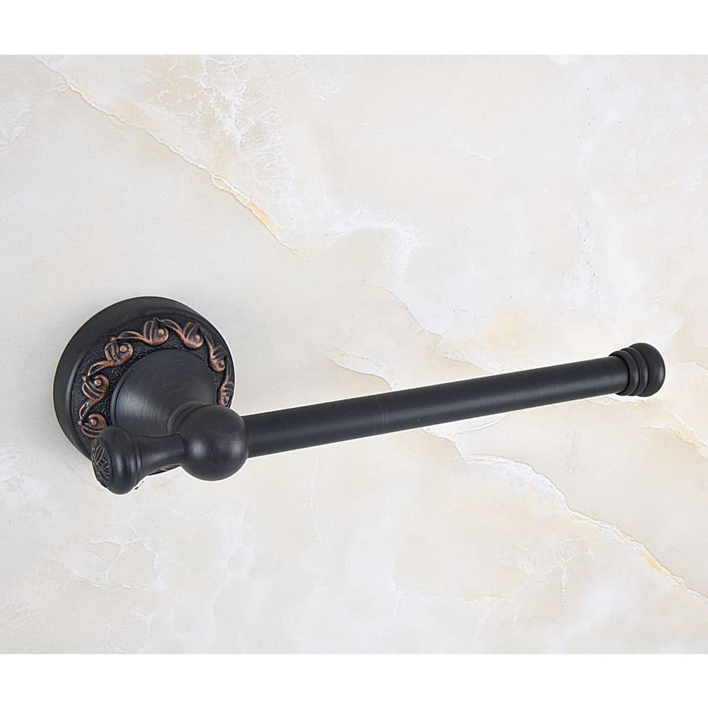 Preto Óleo-Friccionado Bronze Banheiro Suporte De Papel Higiênico Fixado Na Parede Rolo Barra De Tecido Rack 2ba459