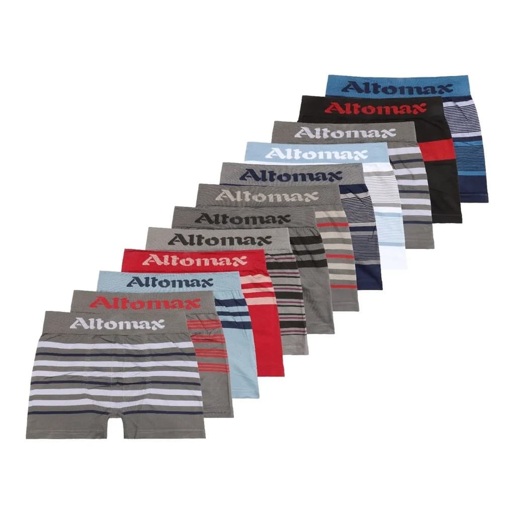 KIT 12 CUECAS BOX BOXER IMPORTADA ALTOMAX Microfibra Sem Costura Sortido