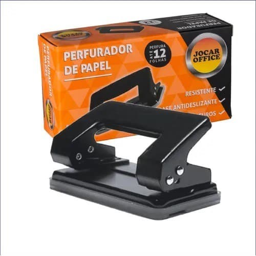 Perfurador e Furador Papel 2 Furos C/ Margeador Para até 12 folhas perfuradas FMY