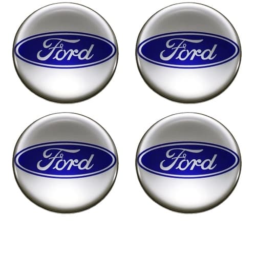 Jogo Emblemas de Calota Ford - Prata Resinado 48mm
