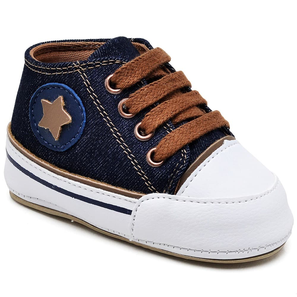 Botinha Para Bebe Masculino Star Cano Alto Envio Imediato