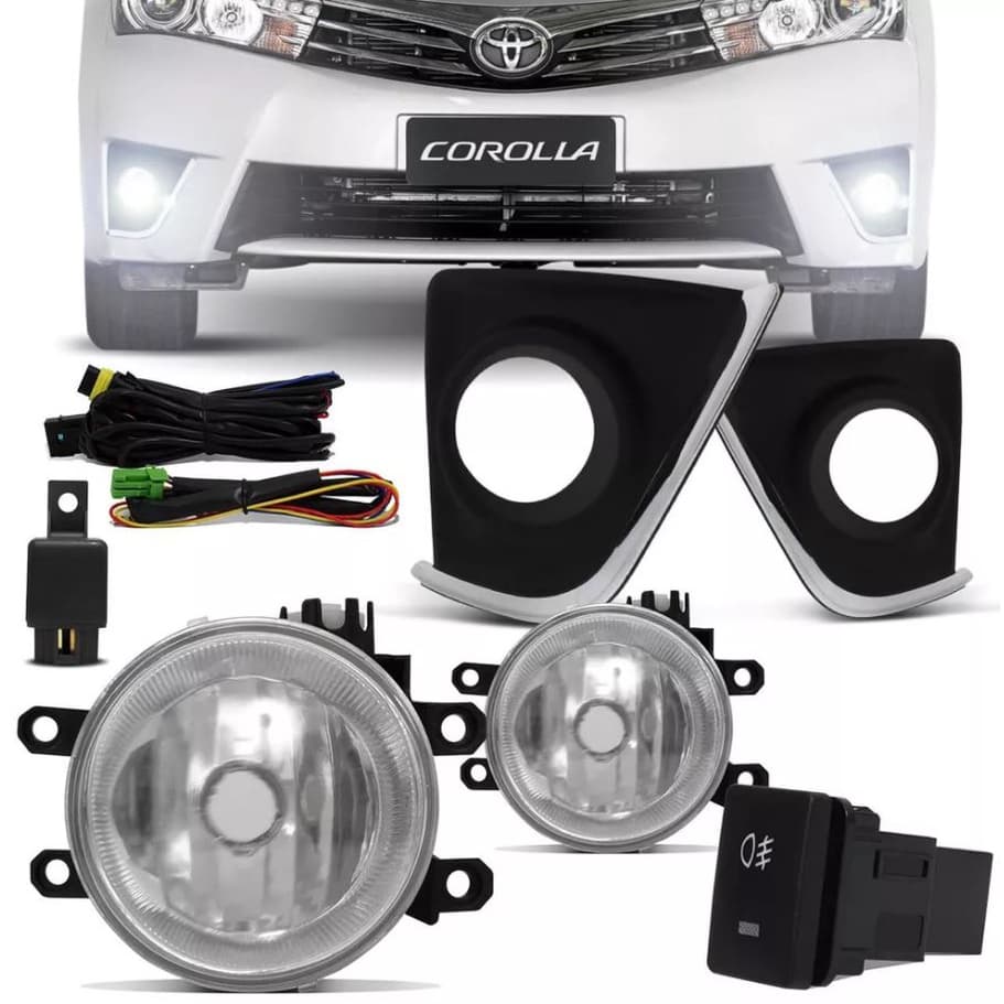 Kit farol auxiliar Milha Corolla 2014 a 2017 Mol Cromada Bmo SL-251010CR I